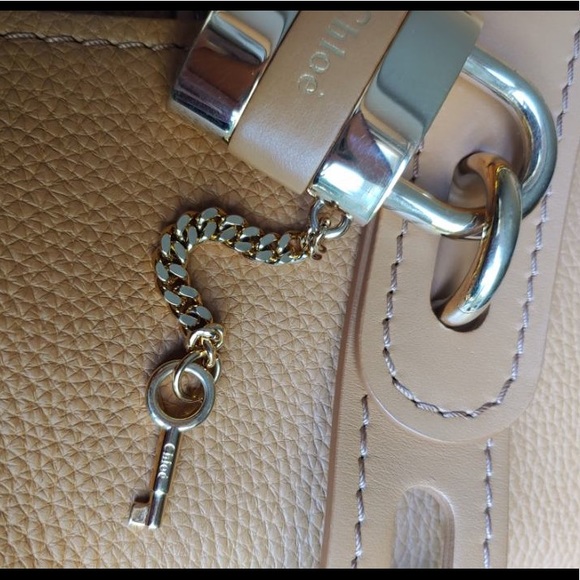 Chloe Medium Day pebbled leather autumnal brown bag with gold hardware 🔑 NWT - Picture 6 of 16